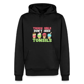 Les filles dures n’ont pas besoin de glace aux amandes - Sweat à capuche Premium bio Homme - noir - Devant - Nico (187cm)