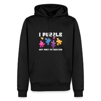 Ich Rätsele Weit Über Meine Schlafenszeit Hinaus - Männer Premium Bio Hoodie - Schwarz - Vorne - Nico (187cm)