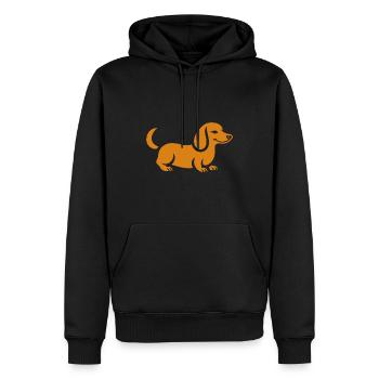 teckel - Sweat à capuche Premium bio Homme - noir - Devant - Nico (187cm)