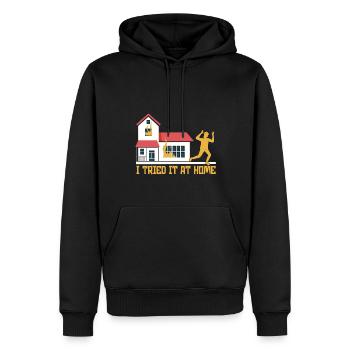 I Tried It At Home Skelett Fahrradunfall - Männer Premium Bio Hoodie - Schwarz - Vorne - Nico (187cm)