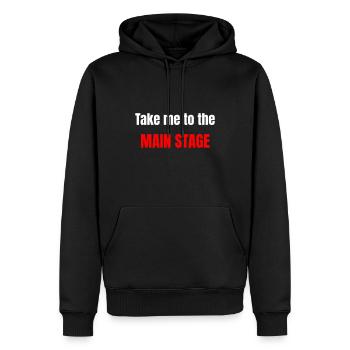 Take me to the main stage - Men’s Premium Organic Hoodie - black - Front - Nico (187cm)