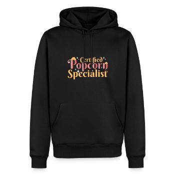 Popcorn - Männer Premium Bio Hoodie - Schwarz - Vorne - Nico (187cm)