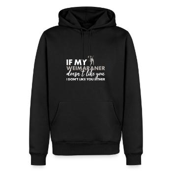 Si mon braque de Weimar ne t’aime pas - Sweat à capuche Premium bio Homme - noir - Devant - Nico (187cm)