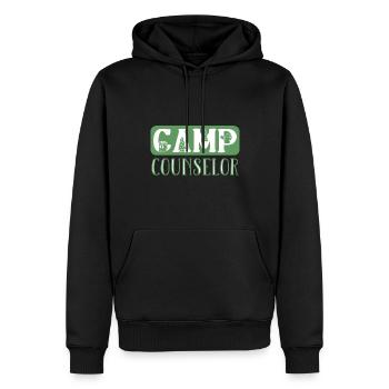 Camp d’été Tent Camp Manager - Sweat à capuche Premium bio Homme - noir - Devant - Nico (187cm)