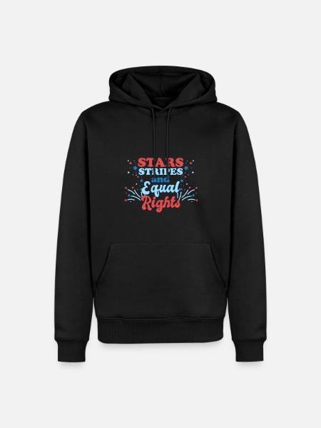 Rayures étoilées et égalité - Sweat à capuche Premium bio Homme - noir