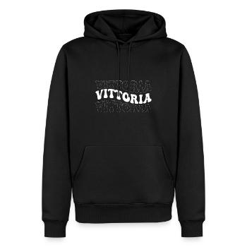 Drôle Vittoria Groovy 4 Hommes Femmes Cool Vittoria - Sweat à capuche Premium bio Homme - noir - Devant - Nico (187cm)