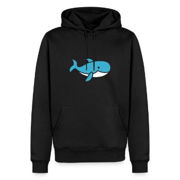 baleine - Sweat à capuche Premium bio Homme - noir - Devant - Nico (187cm)