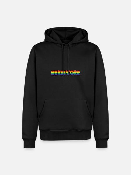 Herbivore Rainbow Vegan - Men’s Premium Organic Hoodie - black