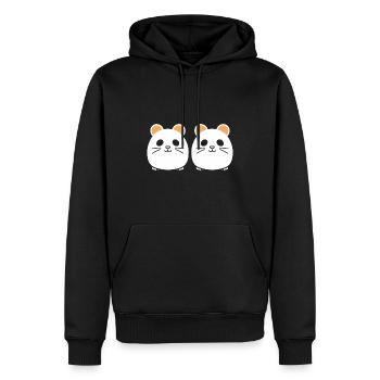 Mignon Humour petit hamster - Sweat à capuche Premium bio Homme - noir - Devant - Nico (187cm)