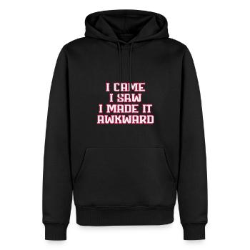 I Came I Saw I Made It Awkward Funny Saying - Men’s Premium Organic Hoodie - black - Front - Nico (187cm)