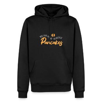 Pancake - Men’s Premium Organic Hoodie - black - Front - Nico (187cm)