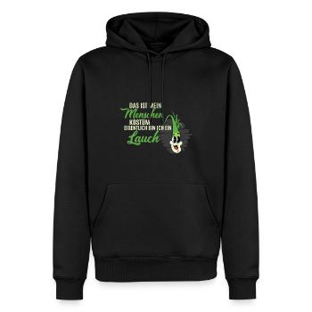 Das Ist Menschenkostüm Ich Bin Lauch Tier Vegan - Männer Premium Bio Hoodie - Schwarz - Vorne - Nico (187cm)