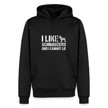 J’aime Schnauzer et je ne peux pas mentir - Sweat à capuche Premium bio Homme - noir - Devant - Nico (187cm)