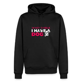 Am not Single I Have A Dog - Men’s Premium Organic Hoodie - black - Front - Nico (187cm)