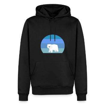 Ours polaire rétro-animal arctique - Sweat à capuche Premium bio Homme - noir - Devant - Nico (187cm)