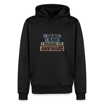 I Came I Saw I Made It Awkward Funny Saying - Men’s Premium Organic Hoodie - black - Front - Nico (187cm)