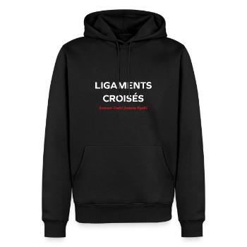 Foot ligaments croisés - Sweat à capuche Premium bio Homme - noir - Devant - Nico (187cm)