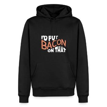 Je mettrais du bacon sur le drôle d’amateur de bacon - Sweat à capuche Premium bio Homme - noir - Devant - Nico (187cm)