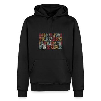 La formation des enseignants agricoles de demain - Sweat à capuche Premium bio Homme - noir - Devant - Nico (187cm)