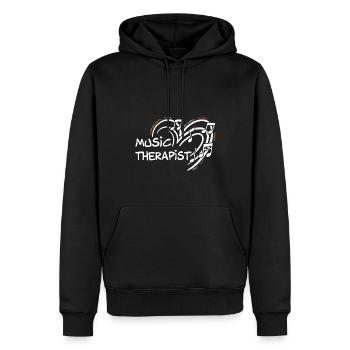 Musicothérapeute Appréciation Musicien de musique - Sweat à capuche Premium bio Homme - noir - Devant - Nico (187cm)