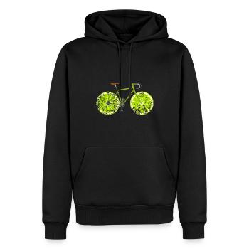 Road Bike Bicycle Fruit Fruit Vintage Retro Grunge - Men’s Premium Organic Hoodie - black - Front - Nico (187cm)