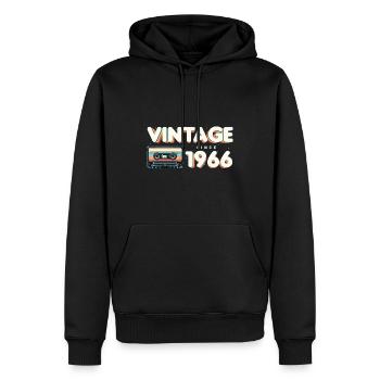 Vintage 1966 Retro Vintage Nostalgic Birthday - Men’s Premium Organic Hoodie - black - Front - Nico (187cm)