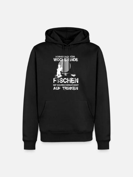 Wochenende- fischen - Männer Premium Bio Hoodie - Schwarz