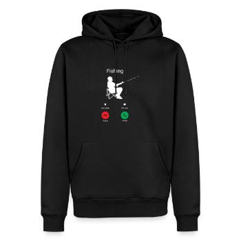 LE POISSON M’APPELER ! APPEL DE PÊCHE ! CHEMISE DE - Sweat à capuche Premium bio Homme - noir - Devant - Nico (187cm)