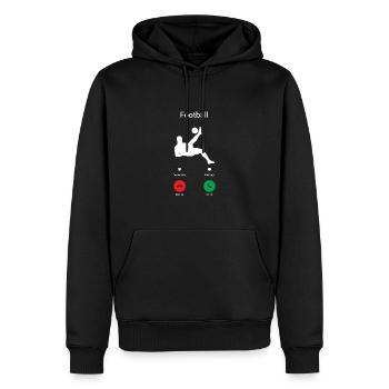 FOOTBALL M’ÉNERVE ! -JE DOIS CLIQUER GO ! - Sweat à capuche Premium bio Homme - noir - Devant - Nico (187cm)