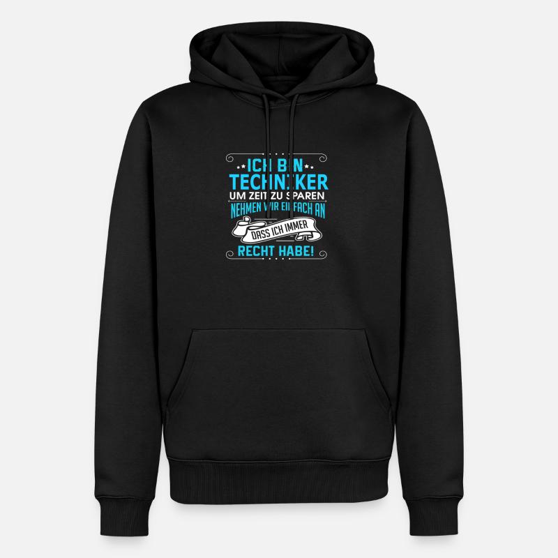 TECHNIKER - Männer Premium Bio Hoodie - Schwarz