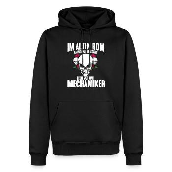 Mechaniker - Männer Premium Bio Hoodie - Schwarz - Vorne - Nico (187cm)