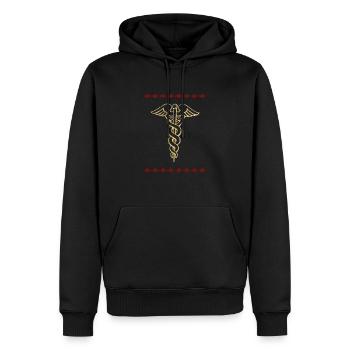 Or RN Symbole infirmière infirmière - Sweat à capuche Premium bio Homme - noir - Devant - Nico (187cm)