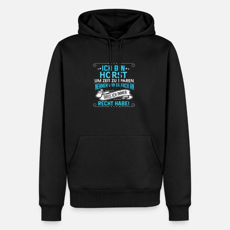 HORST - Männer Premium Bio Hoodie - Schwarz