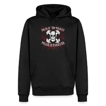 douleur FITNESS musculation shred temporaire - Sweat à capuche Premium bio Homme - noir - Devant - Nico (187cm)