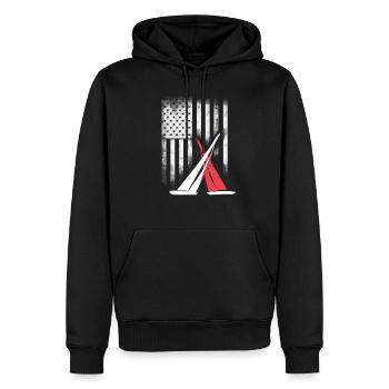 american sail voile americas cup match race foil - Sweat à capuche Premium bio Homme - noir - Devant - Nico (187cm)
