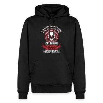 Ich bereue nicht meine schlechten Taten, sondern.. - Männer Premium Bio Hoodie - Schwarz - Vorne - Nico (187cm)