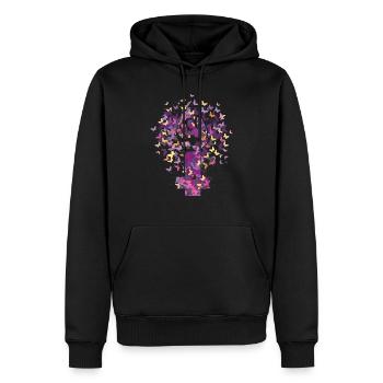 Symbole fem soutien Féminisme soutenu le féminisme - Sweat à capuche Premium bio Homme - noir - Devant - Nico (187cm)