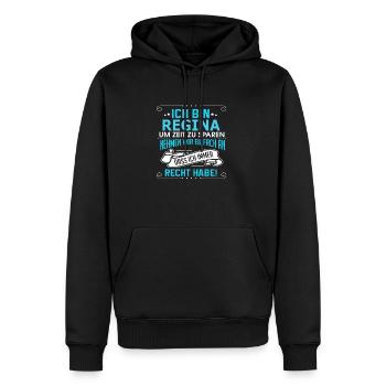REGINA - Männer Premium Bio Hoodie - Schwarz - Vorne - Nico (187cm)