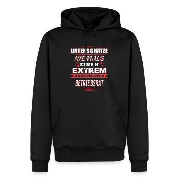 BETRIEBSRAT - Männer Premium Bio Hoodie - Schwarz - Vorne - Nico (187cm)