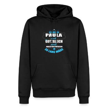 PAULA-Geschenk - Männer Premium Bio Hoodie - Schwarz - Vorne - Nico (187cm)