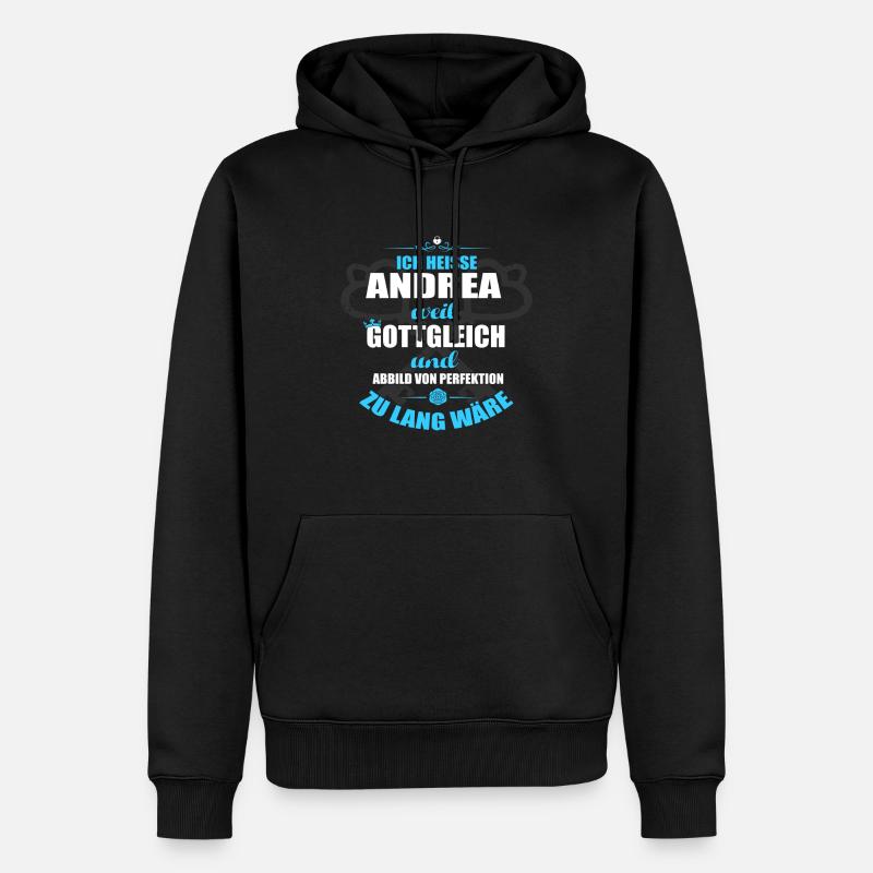 ANDREA-Geschenk - Männer Premium Bio Hoodie - Schwarz