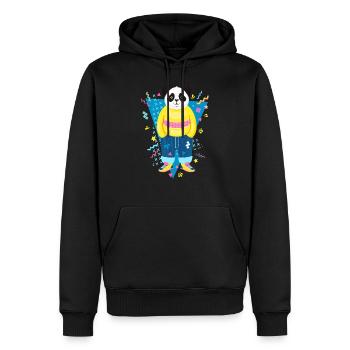 Cool 90s Style Panda - Sweat à capuche Premium bio Homme - noir - Devant - Nico (187cm)