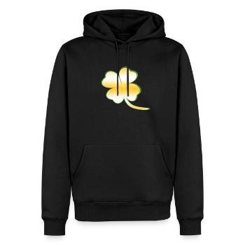 Kleeblatt Glück gold - Männer Premium Bio Hoodie - Schwarz - Vorne - Nico (187cm)