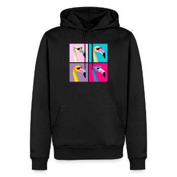 Pop Art Flamingo With Sunglasses - Sweat à capuche Premium bio Homme - noir - Devant - Nico (187cm)