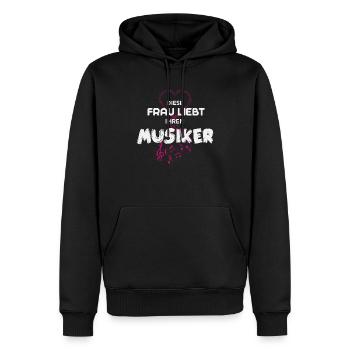 Diese Frau liebt Ihren Musiker - Männer Premium Bio Hoodie - Schwarz - Vorne - Nico (187cm)