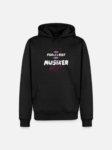 Diese Frau liebt Ihren Musiker - Männer Premium Bio Hoodie - Schwarz