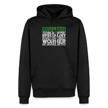Techniker ( IT ) - Männer Premium Bio Hoodie - Schwarz - Vorne - Nico (187cm)