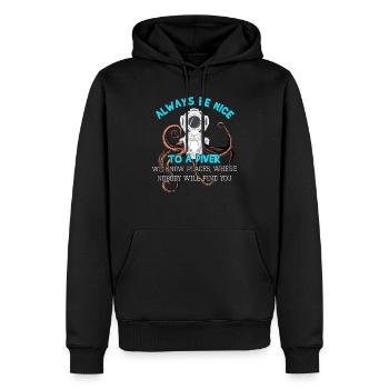 Always Be Nice To A Diver - Sweat à capuche Premium bio Homme - noir - Devant - Nico (187cm)