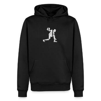Basketteur - Sweat à capuche Premium bio Homme - noir - Devant - Nico (187cm)