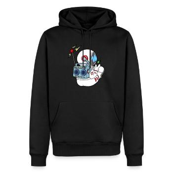 Astronaut World World - Sweat à capuche Premium bio Homme - noir - Devant - Nico (187cm)